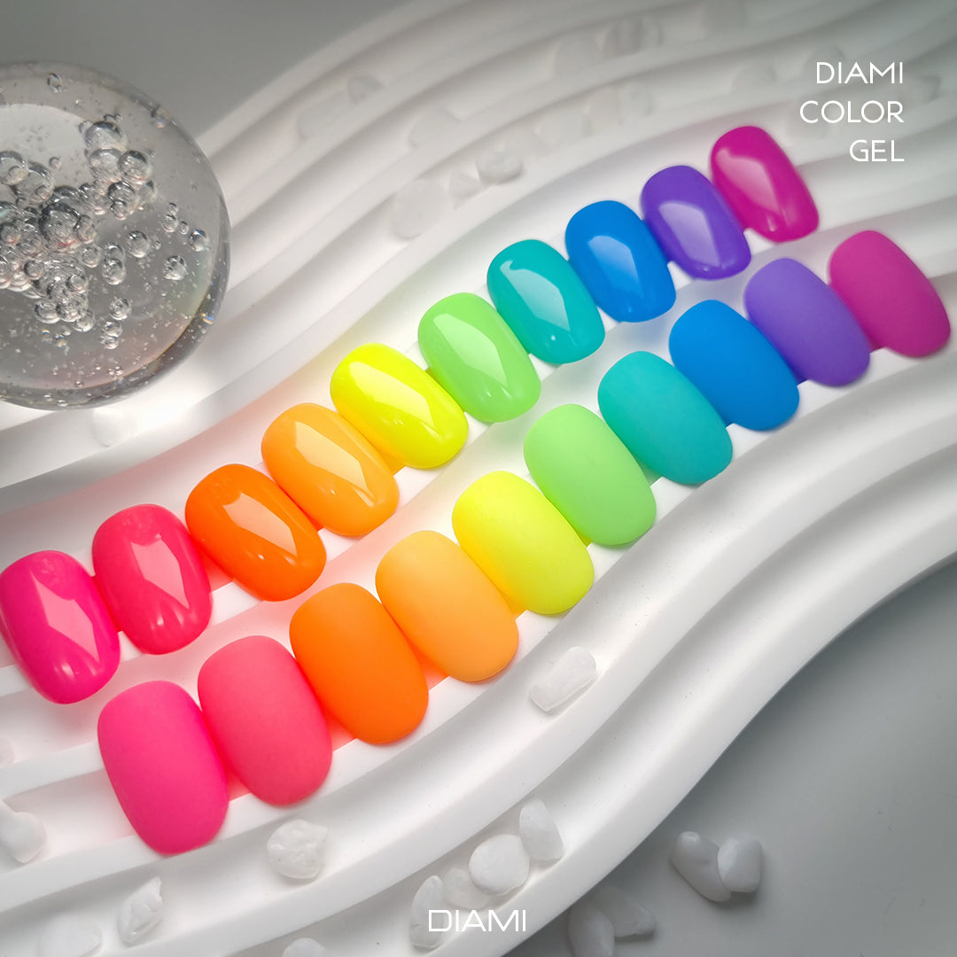 DIAMI COLOR GEL Neon Pen Series (SW1031-1040) + Color Chart