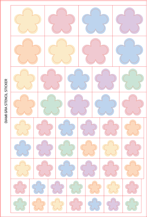 Gradient Stencil Stickers 18-type