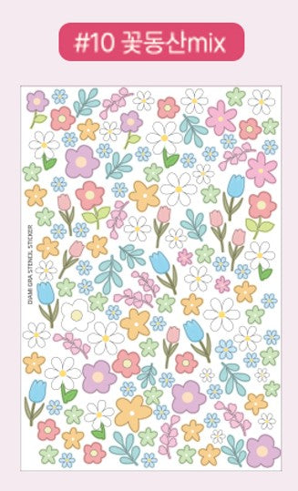 Gradient Stencil Stickers 18-type