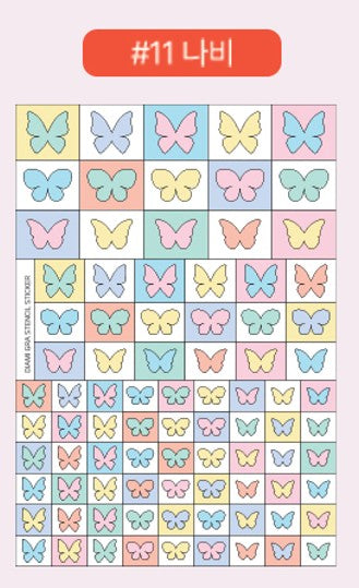 Gradient Stencil Stickers 18-type