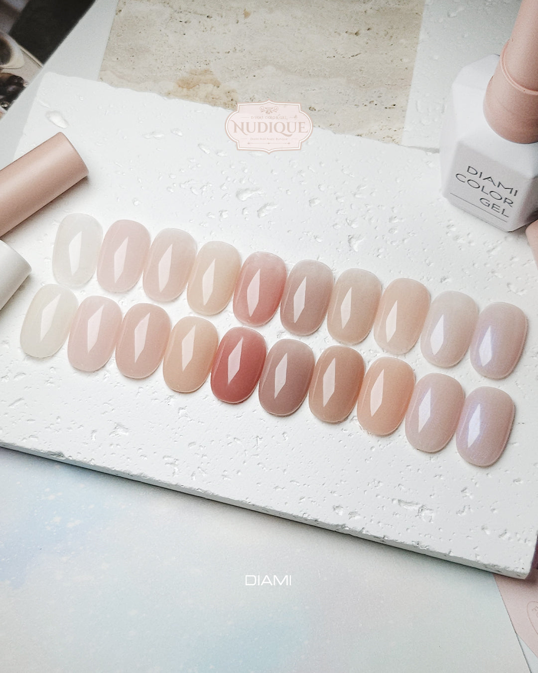 DIAMI COLOR GEL Nudique Series (SW1131-1140) + color chart
