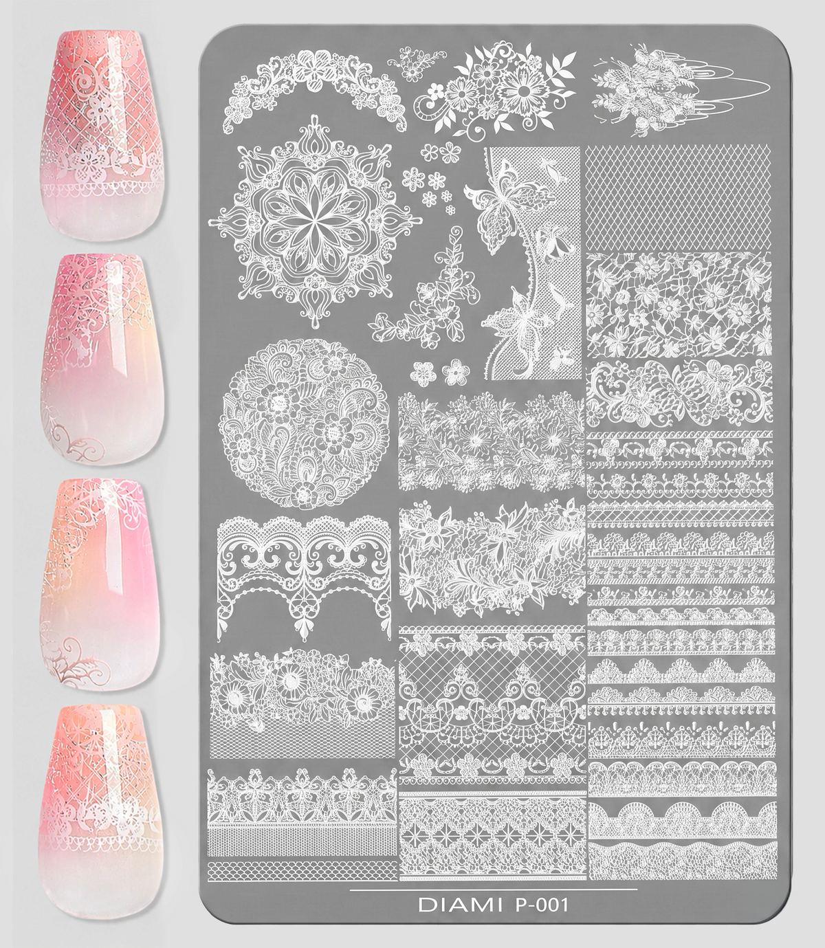 DIAMI Nail Art Stamping Plate 5-Type